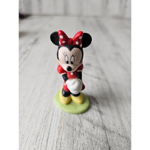 Porcelain Minnie mouse figurine polka dot dress Disney vintage - Picture 1 of 7